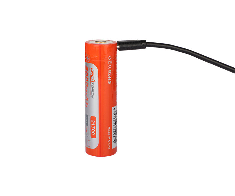 OrcaTorch 21700 USB Battery 5000mAh